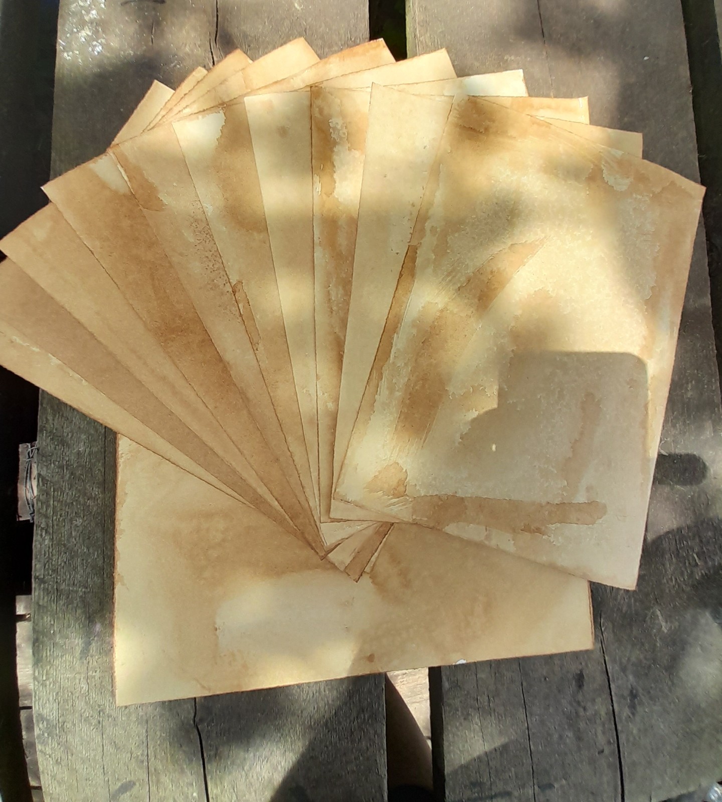 Hand-cut and hand-stained Explorer's manuscript paper