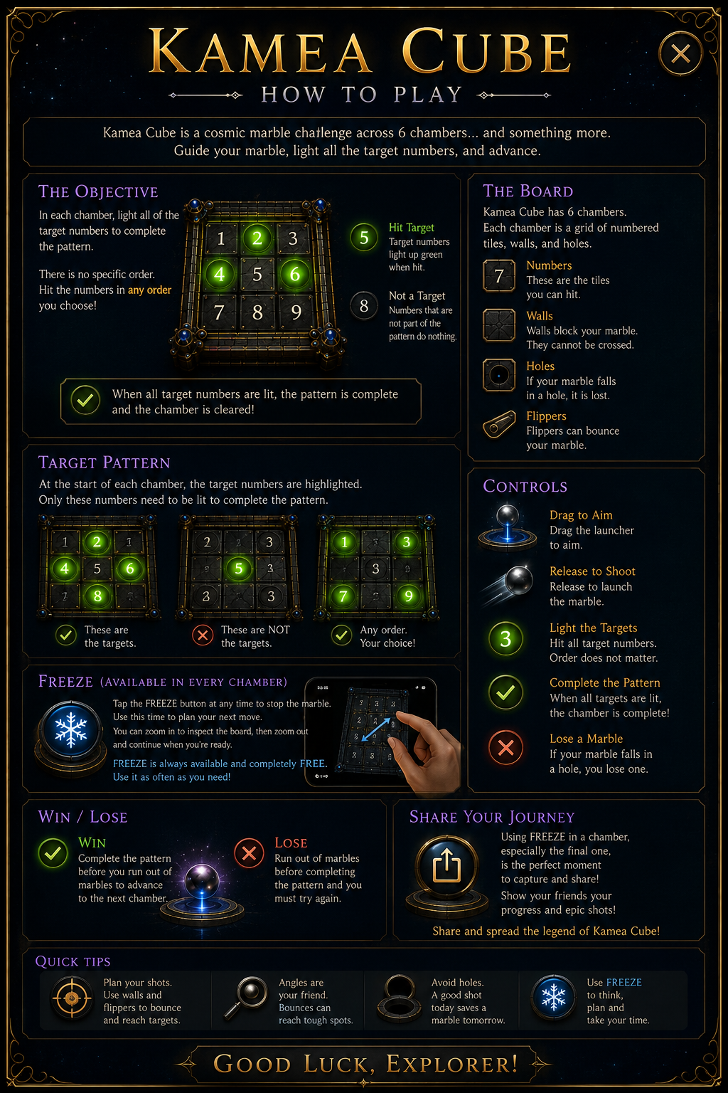 Proposed early rules for the Kamea Cube puzzle-game concept