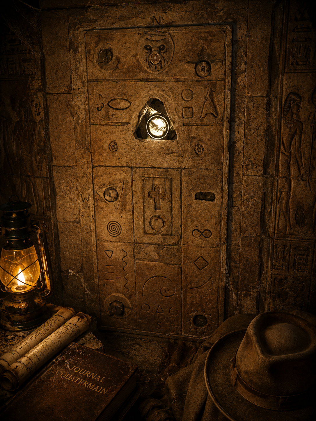 Moving tomb wall created for Allan Quatermain and the Spear of Destiny